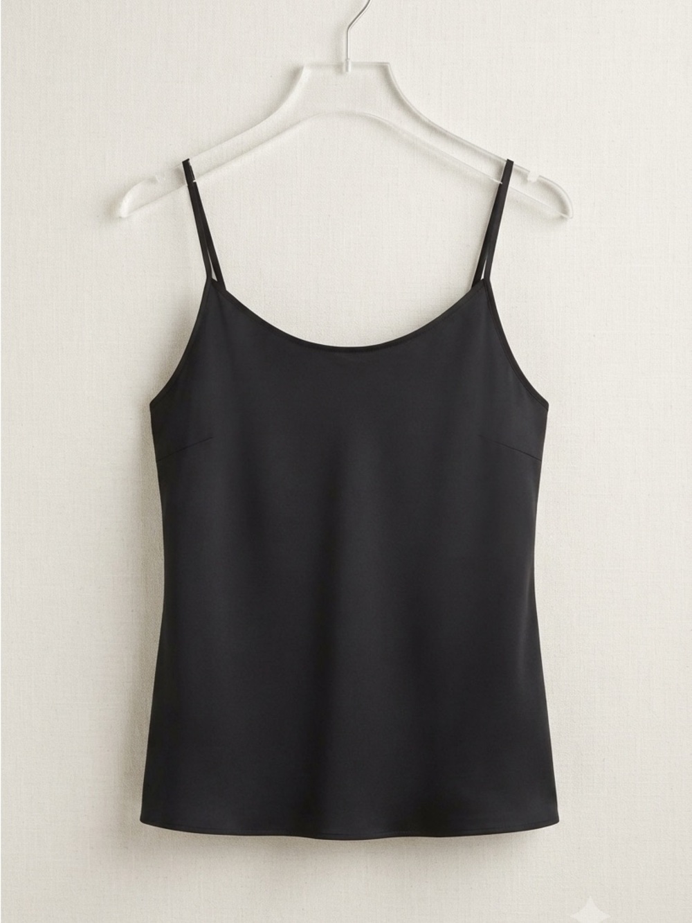 Adrianna Papell Black Satin Camisole with Adjustable Straps